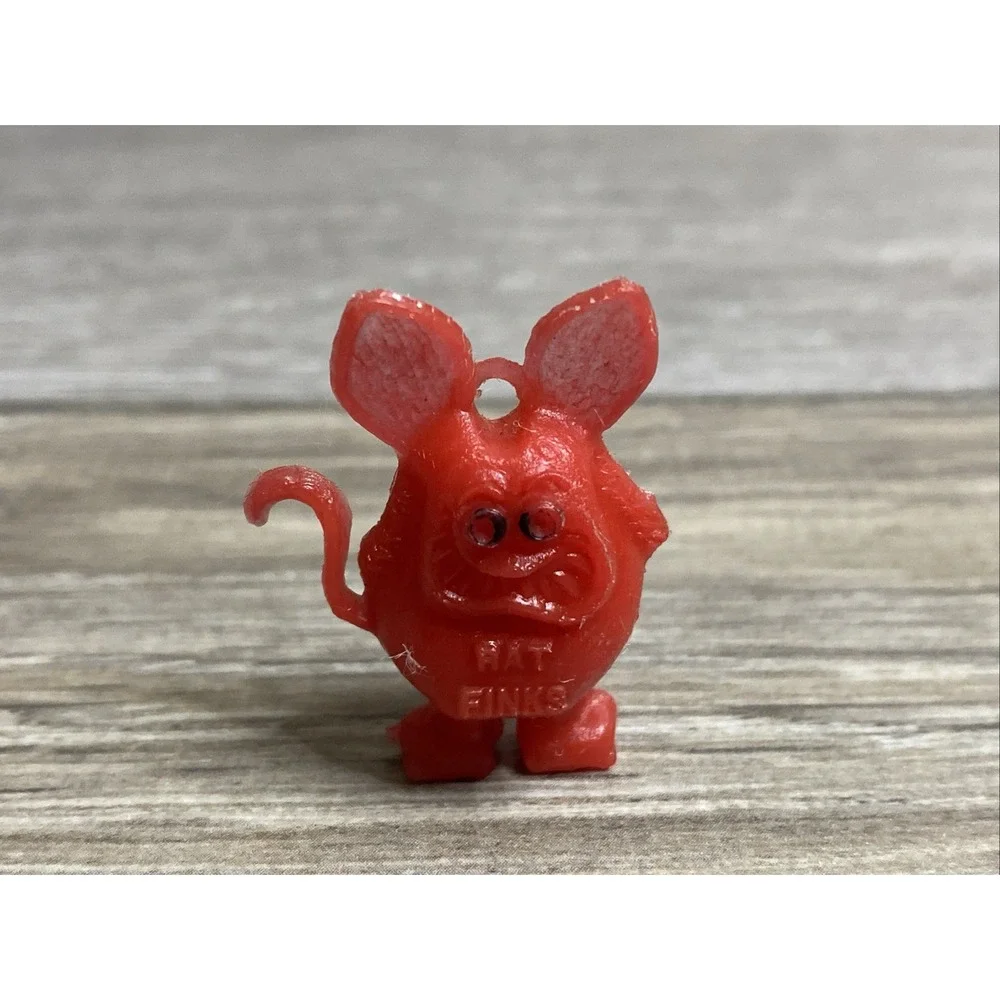 RAT FINK  Reddish Pink Gumball Charm Keychain Figure ED ROTH Vintage 60's